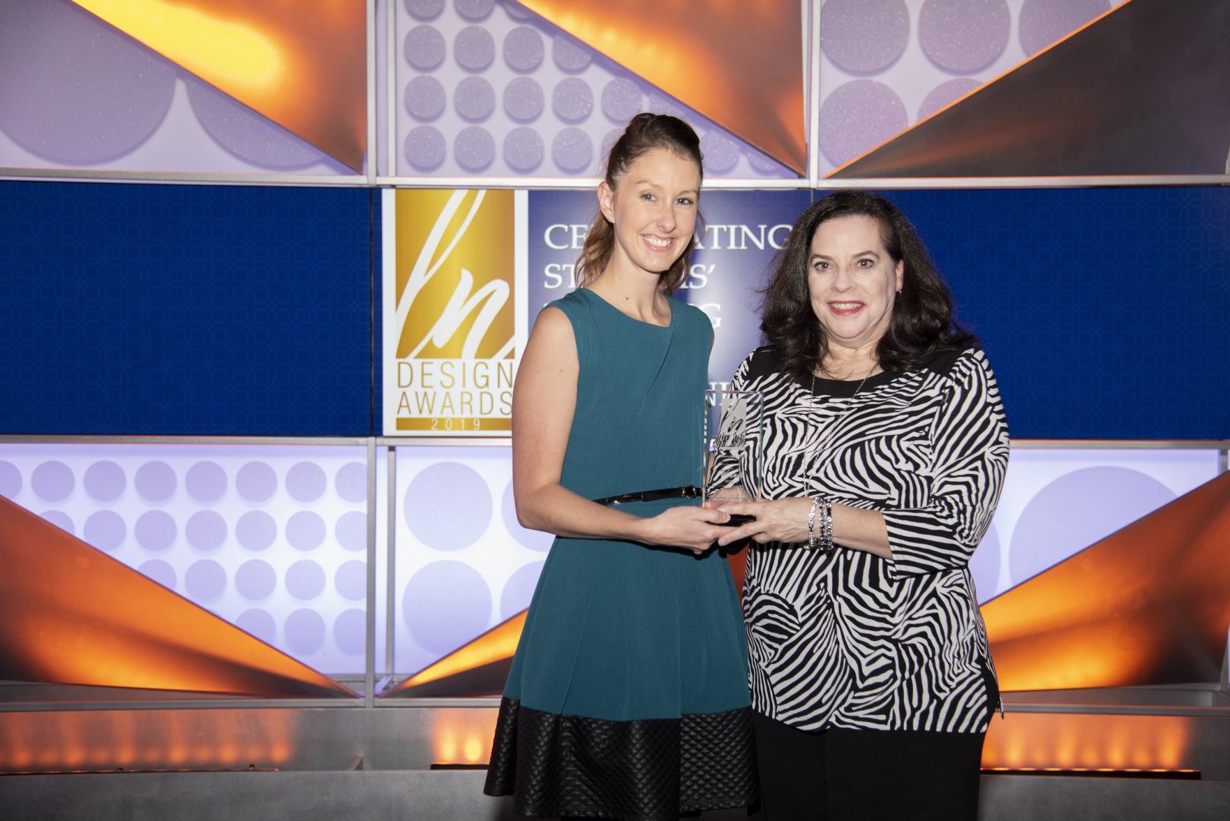 Alecia Humphreys with 2019 Ladue News Design Award Winner GiGi Lombrano